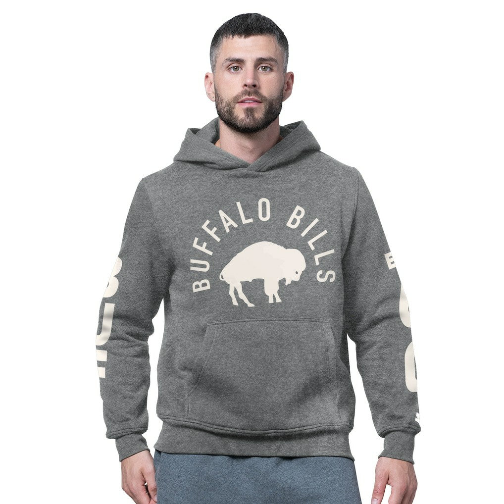 Buffalo Bills Starter Handoff Vintage Logo Fleece Hoodie Sweatshirt - Charcoal - NFL