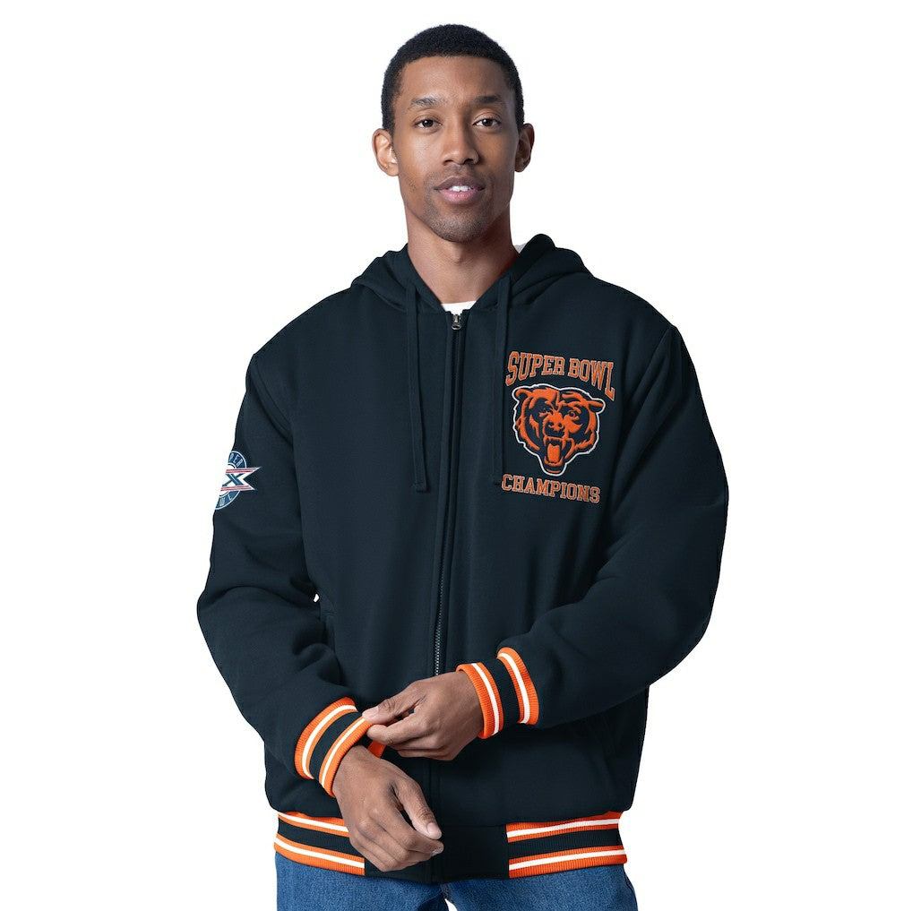 Chicago Bears G-III Sports by Carl Banks Power Forward Commemorative Full-Zip Hooded Jacket - Navy - NFL