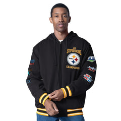Pittsburgh Steelers G-III Sports by Carl Banks Power Forward Commemorative Full-Zip Hooded Jacket - Black - NFL