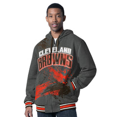 Cleveland Browns G-III Sports by Carl Banks Dual Threat Reversable Full-Zip Hooded Jacket - Brown/Charcoal - NFL