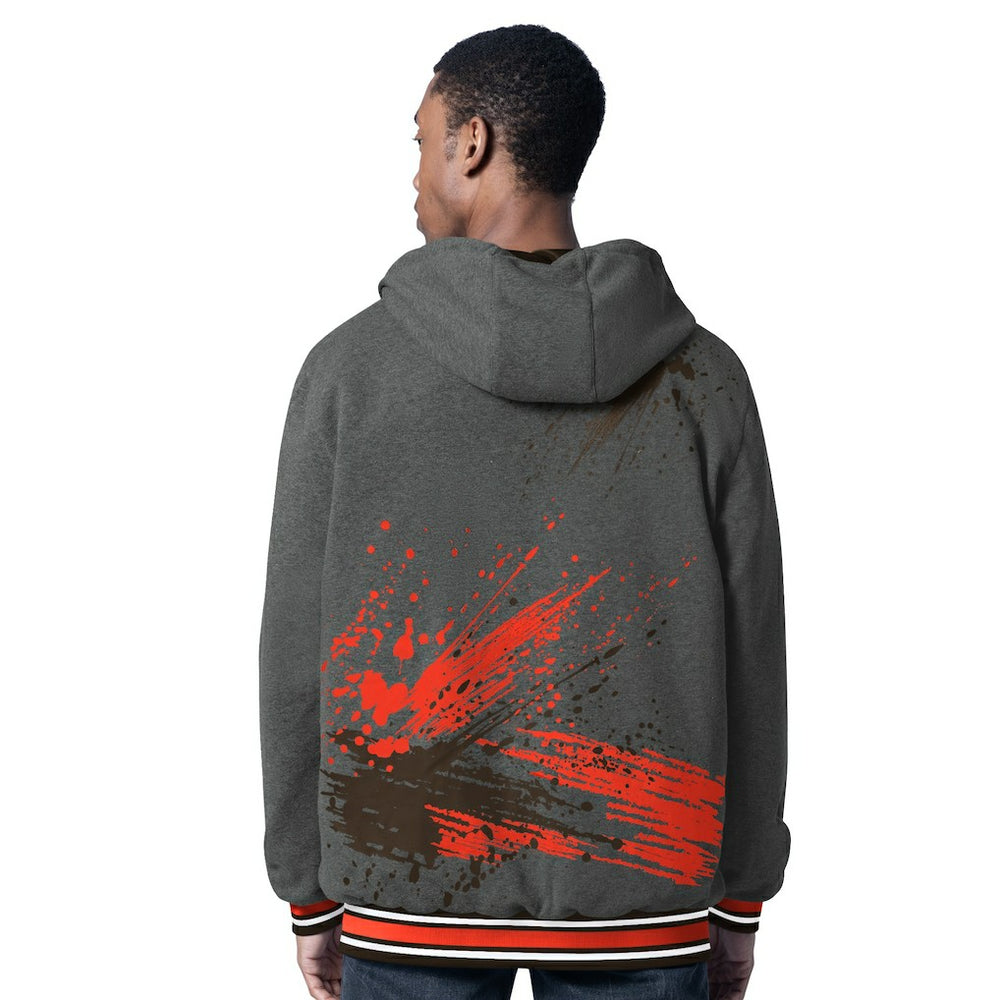 Cleveland Browns G-III Sports by Carl Banks Dual Threat Reversable Full-Zip Hooded Jacket - Brown/Charcoal - NFL