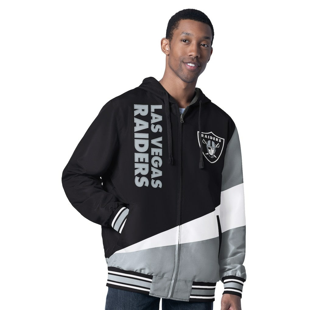 Las Vegas Raiders G-III Sports by Carl Banks Dual Threat Reversable Full-Zip Hooded Jacket - Black/Charcoal - NFL