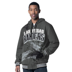 Las Vegas Raiders G-III Sports by Carl Banks Dual Threat Reversable Full-Zip Hooded Jacket - Black/Charcoal - NFL