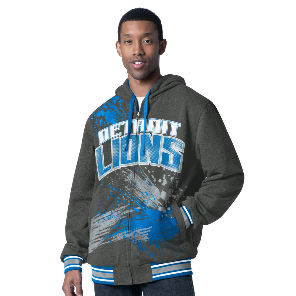 Detroit Lions G-III Sports by Carl Banks Dual Threat Reversable Full-Zip Hooded Jacket - Blue/Charcoal - NFL