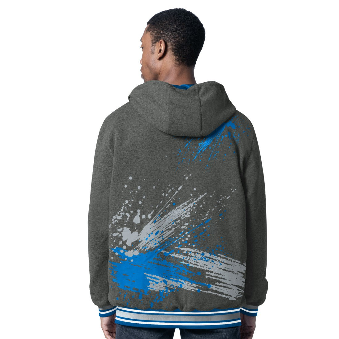 Detroit Lions G-III Sports by Carl Banks Dual Threat Reversable Full-Zip Hooded Jacket - Blue/Charcoal - NFL