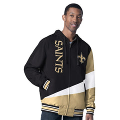 New Orleans Saints G-III Sports by Carl Banks Dual Threat Reversable Full-Zip Hooded Jacket - Black/Charcoal - NFL