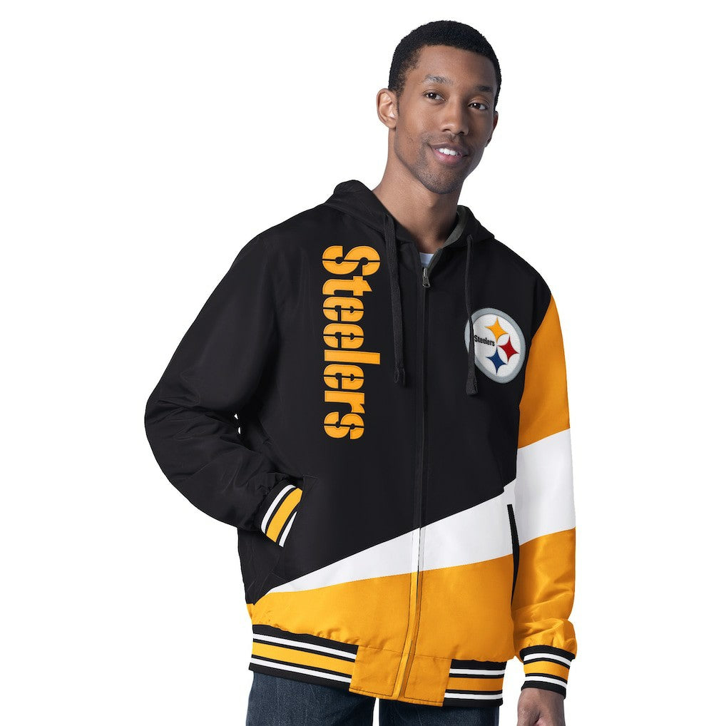 Pittsburgh Steelers G-III Sports by Carl Banks Dual Threat Reversable Full-Zip Hooded Jacket - Black/Charcoal - NFL
