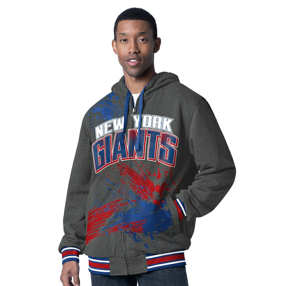 New York Giants G-III Sports by Carl Banks Dual Threat Reversable Full-Zip Hooded Jacket - Royal/Charcoal - NFL
