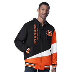 Cincinnati Bengals G-III Sports by Carl Banks Dual Threat Reversable Full-Zip Hooded Jacket - Black/Charcoal - NFL