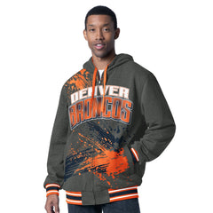 Denver Broncos G-III Sports by Carl Banks Dual Threat Reversable Full-Zip Hooded Jacket - Orange/Charcoal - NFL