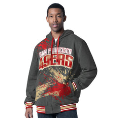 San Francisco 49ers G-III Sports by Carl Banks Dual Threat Reversable Full-Zip Hooded Jacket - Scarlet/Charcoal - NFL