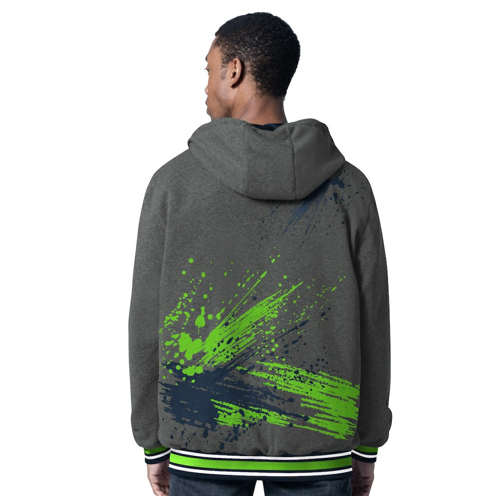 Seattle Seahawks G-III Sports by Carl Banks Dual Threat Reversable Full-Zip Hooded Jacket - College Navy/Charcoal - NFL