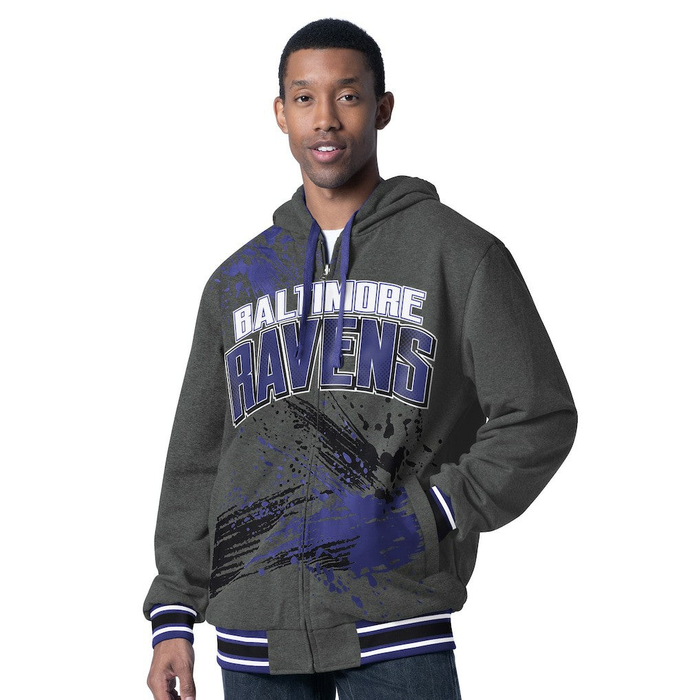Baltimore Ravens G-III Sports by Carl Banks Dual Threat Reversable Full-Zip Hooded Jacket - Purple/Charcoal - NFL