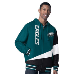 Philadelphia Eagles G-III Sports by Carl Banks Dual Threat Reversable Full-Zip Hooded Jacket - Midnight Green/Charcoal - NFL
