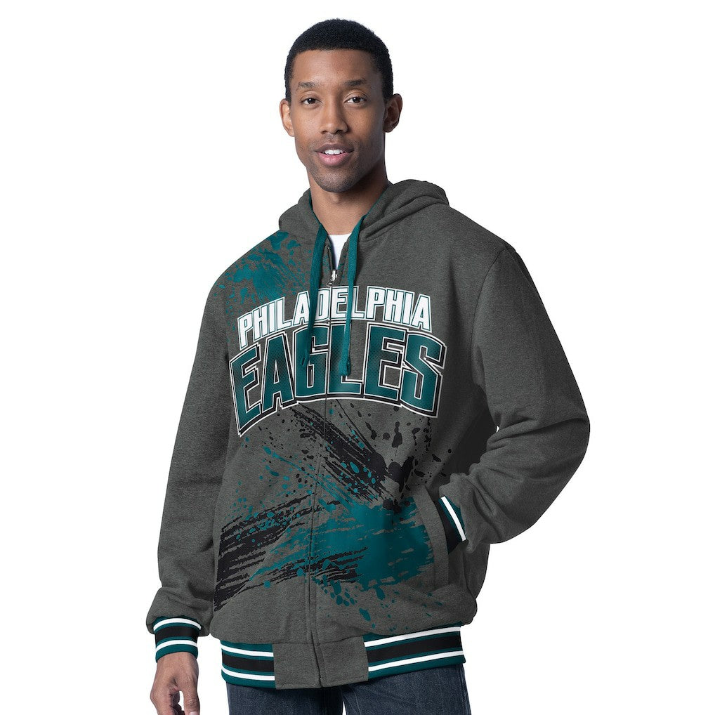 Philadelphia Eagles G-III Sports by Carl Banks Dual Threat Reversable Full-Zip Hooded Jacket - Midnight Green/Charcoal - NFL
