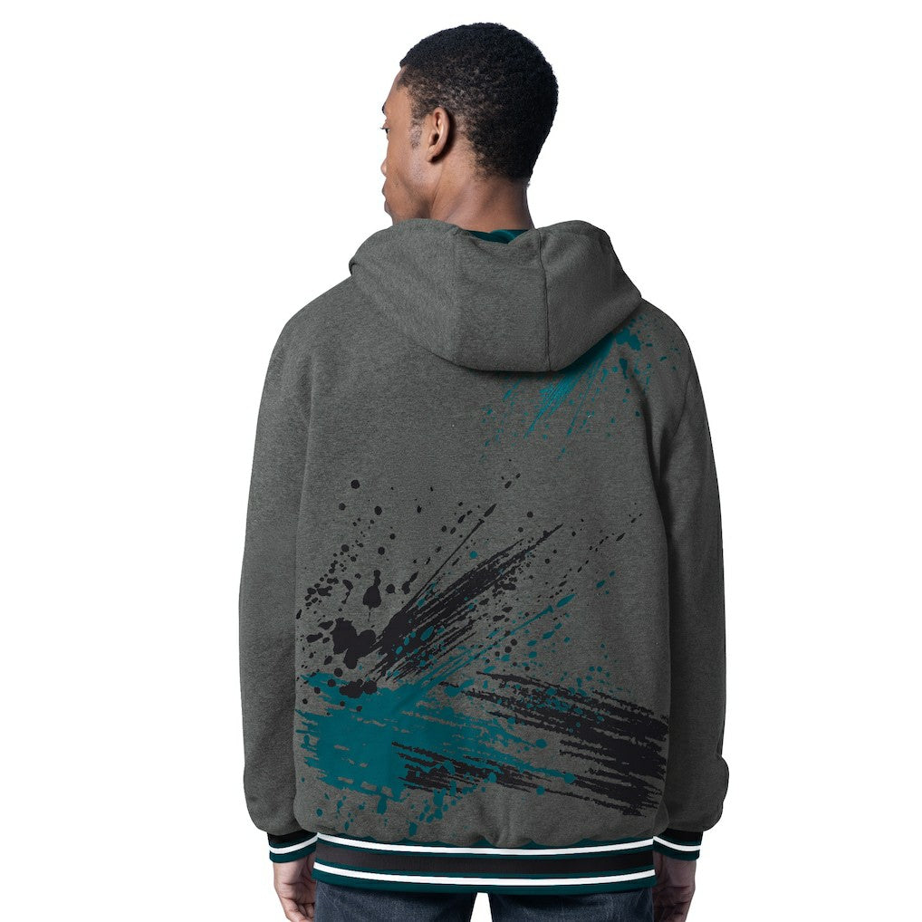 Philadelphia Eagles G-III Sports by Carl Banks Dual Threat Reversable Full-Zip Hooded Jacket - Midnight Green/Charcoal - NFL