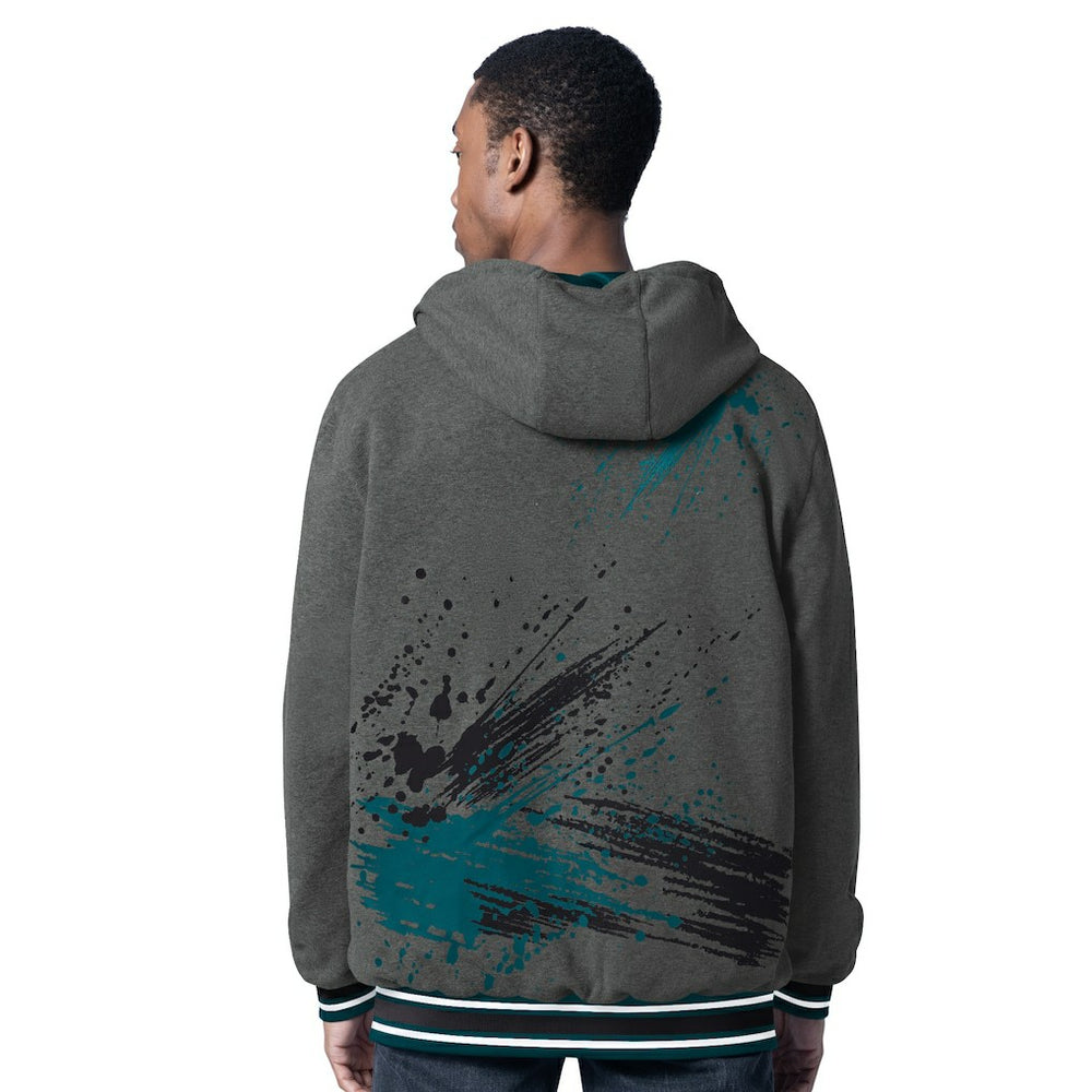 Philadelphia Eagles G-III Sports by Carl Banks Dual Threat Reversable Full-Zip Hooded Jacket - Midnight Green/Charcoal - NFL