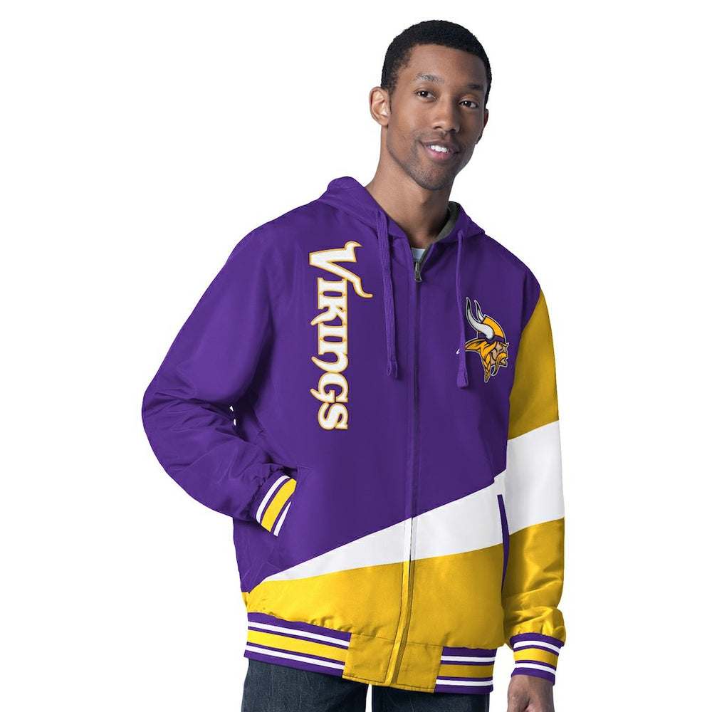 Minnesota Vikings G-III Sports by Carl Banks Dual Threat Reversable Full-Zip Hooded Jacket - Purple/Charcoal - NFL