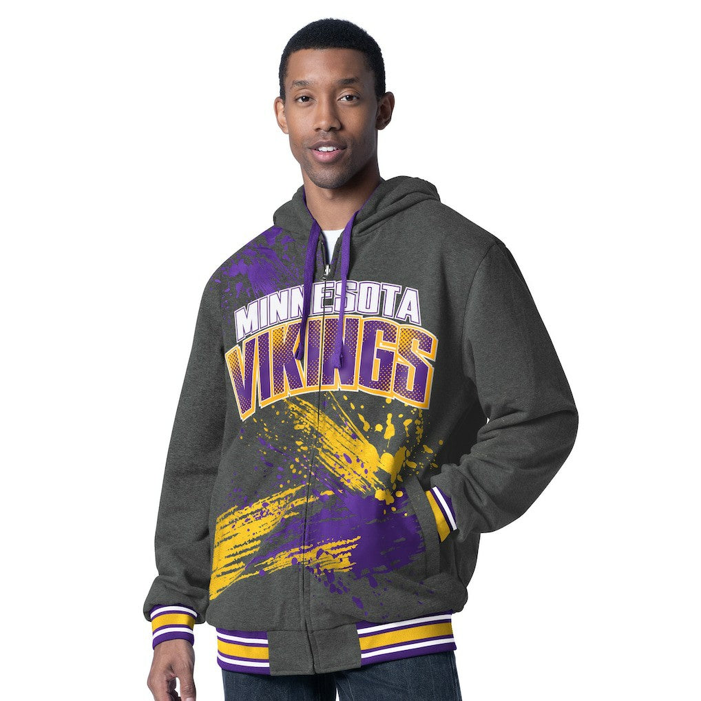 Minnesota Vikings G-III Sports by Carl Banks Dual Threat Reversable Full-Zip Hooded Jacket - Purple/Charcoal - NFL