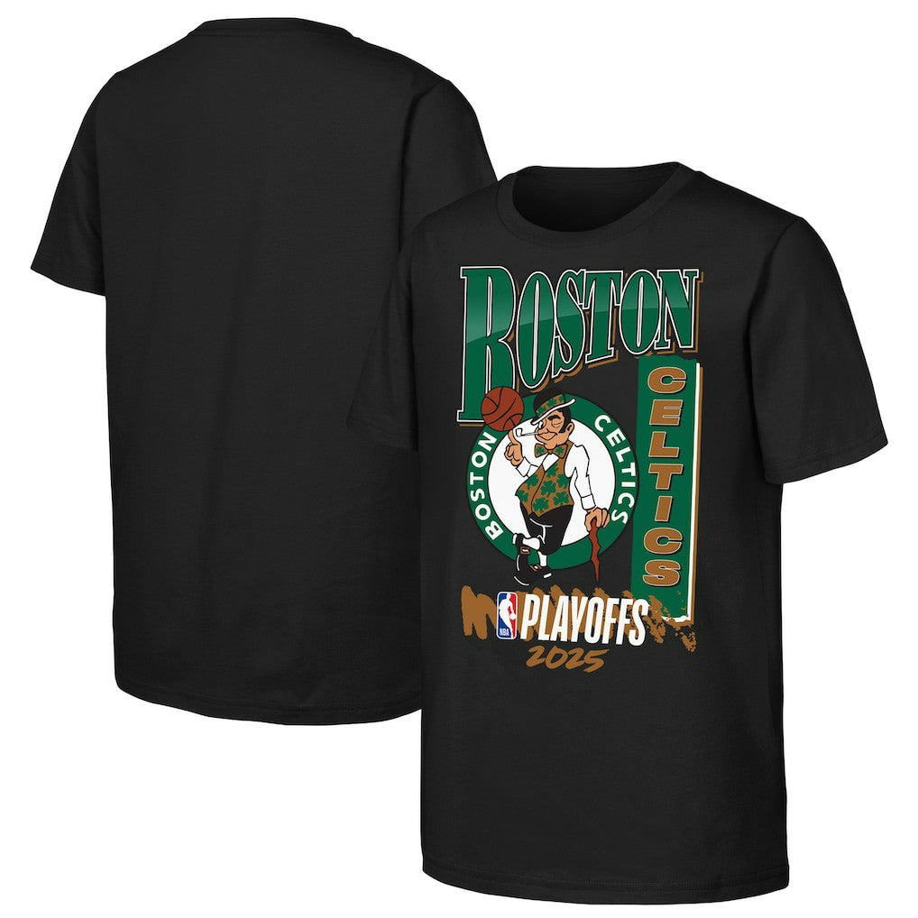Boston Celtics Youth 2025 NBA Playoffs Hype T-Shirt Black