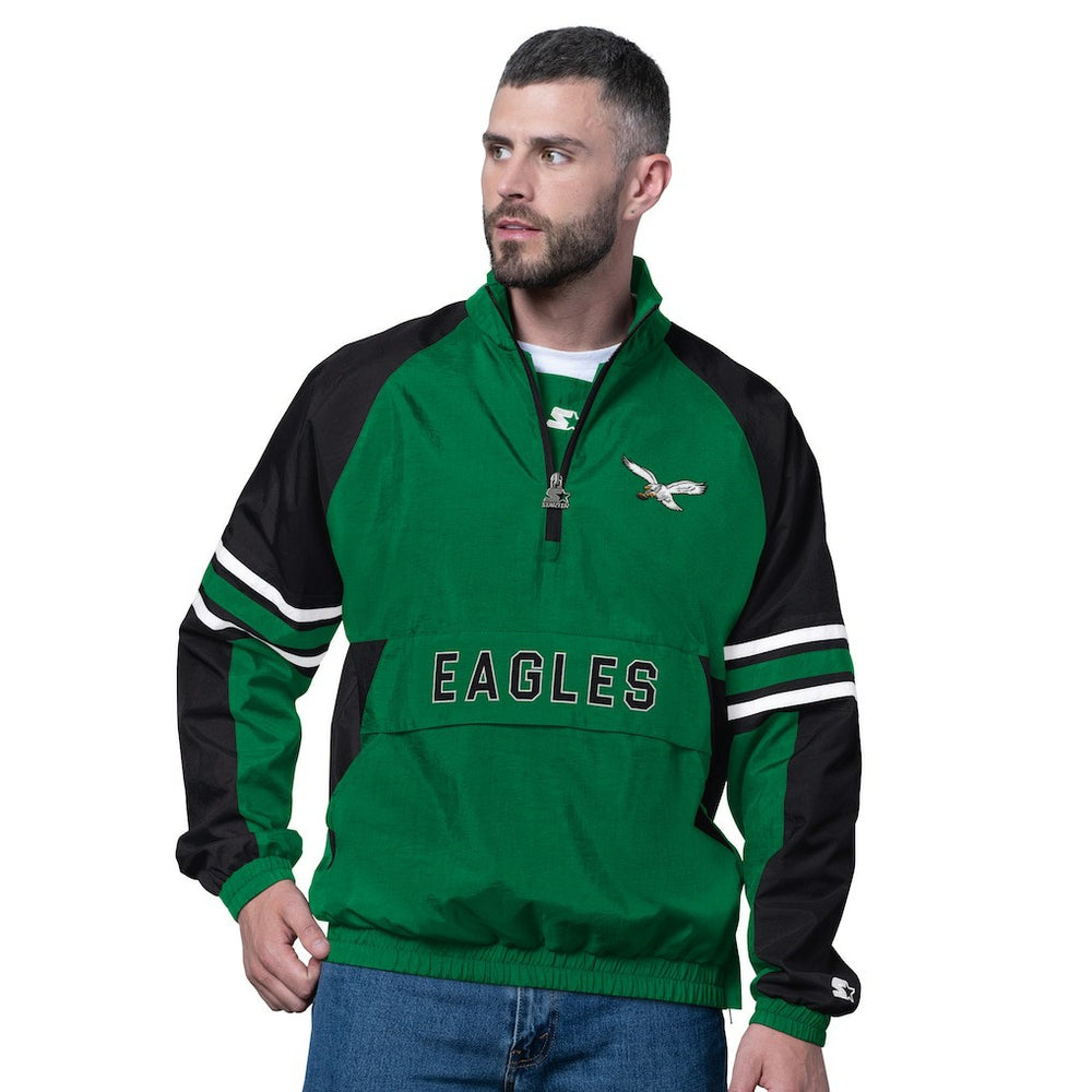 Philadelphia Eagles Starter Vintage Logo Prospect Half-Zip Pullover - Kelly Green - NFL