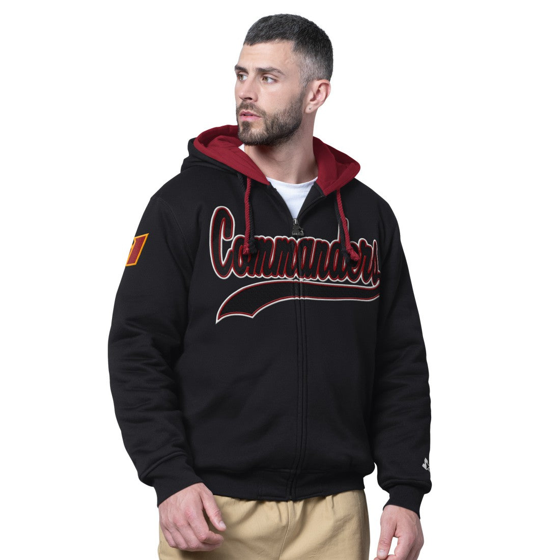 Washington Commanders Starter Big Shot Full-Zip Double Hoodie - Black - NFL