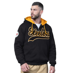 Pittsburgh Steelers Starter Big Shot Full-Zip Double Hoodie - Black - NFL
