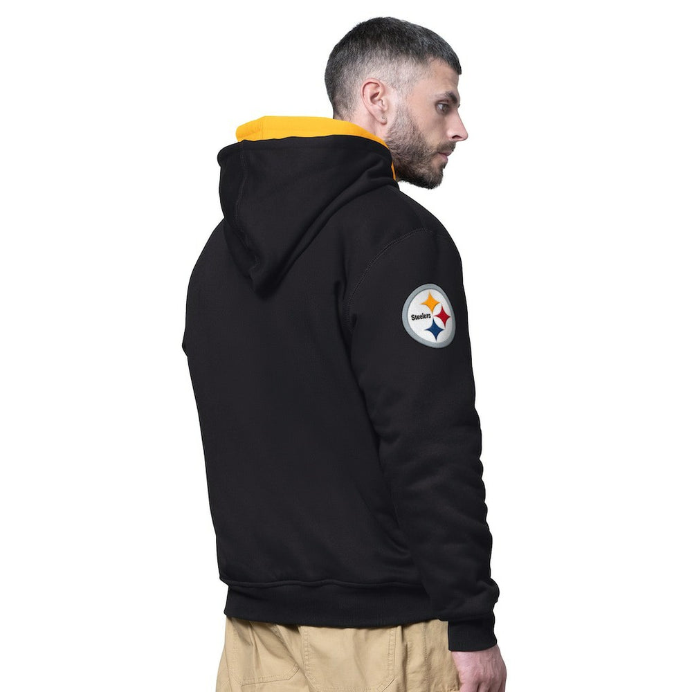 Pittsburgh Steelers Starter Big Shot Full-Zip Double Hoodie - Black - NFL