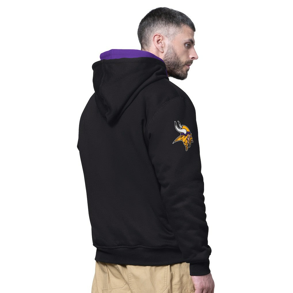 Minnesota Vikings Starter Big Shot Full-Zip Double Hoodie - Black - NFL
