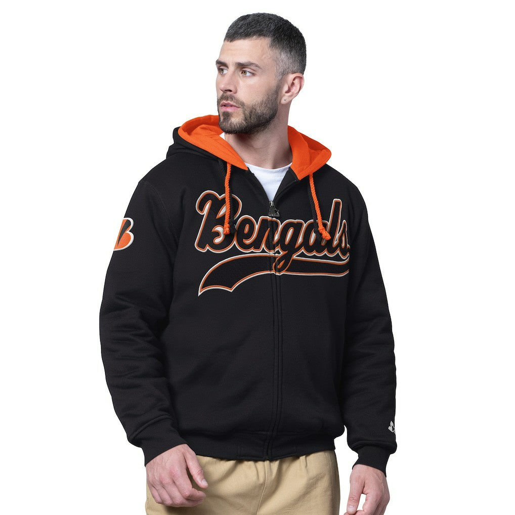 Cincinnati Bengals Starter Big Shot Full-Zip Double Hoodie - Black - NFL