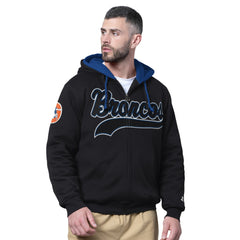 Denver Broncos Starter Big Shot Throwback Full-Zip Double Hoodie - Black - NFL