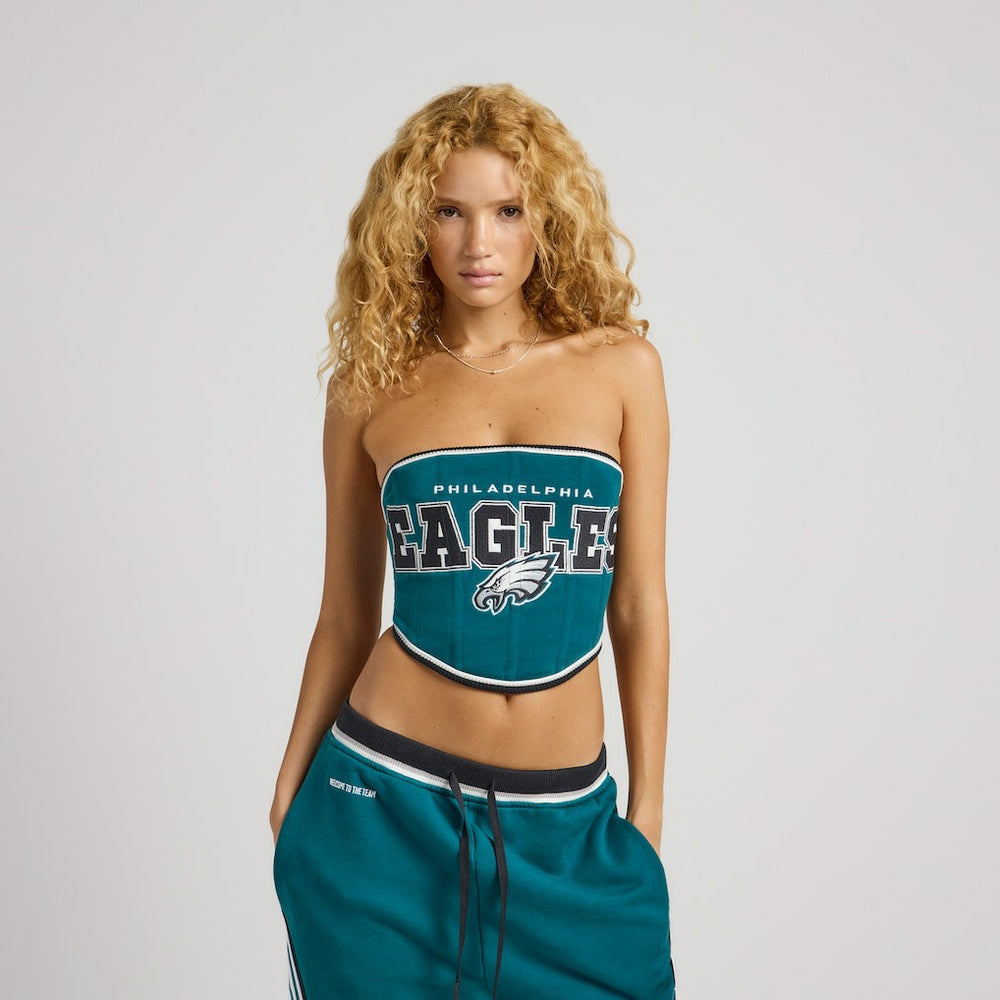 Philadelphia Eagles Off Season x NFL Women's Fleece Corset - Dark Green - NFL