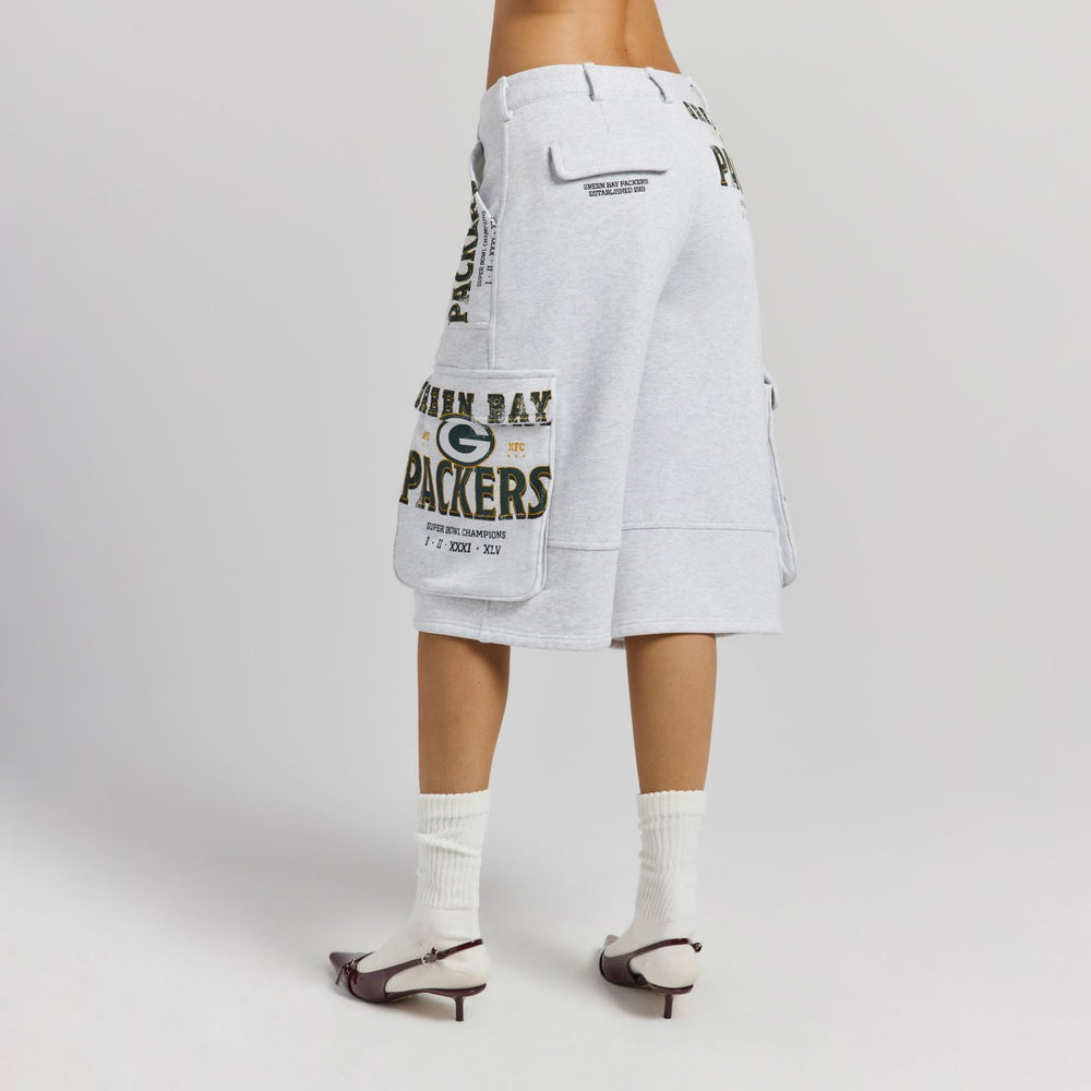 Green Bay Packers Off Season x NFL Women's Fleece Cargo Shorts - Heather Gray - NFL