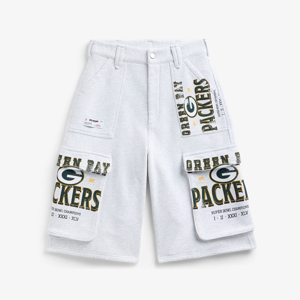 Green Bay Packers Off Season x NFL Women's Fleece Cargo Shorts - Heather Gray - NFL