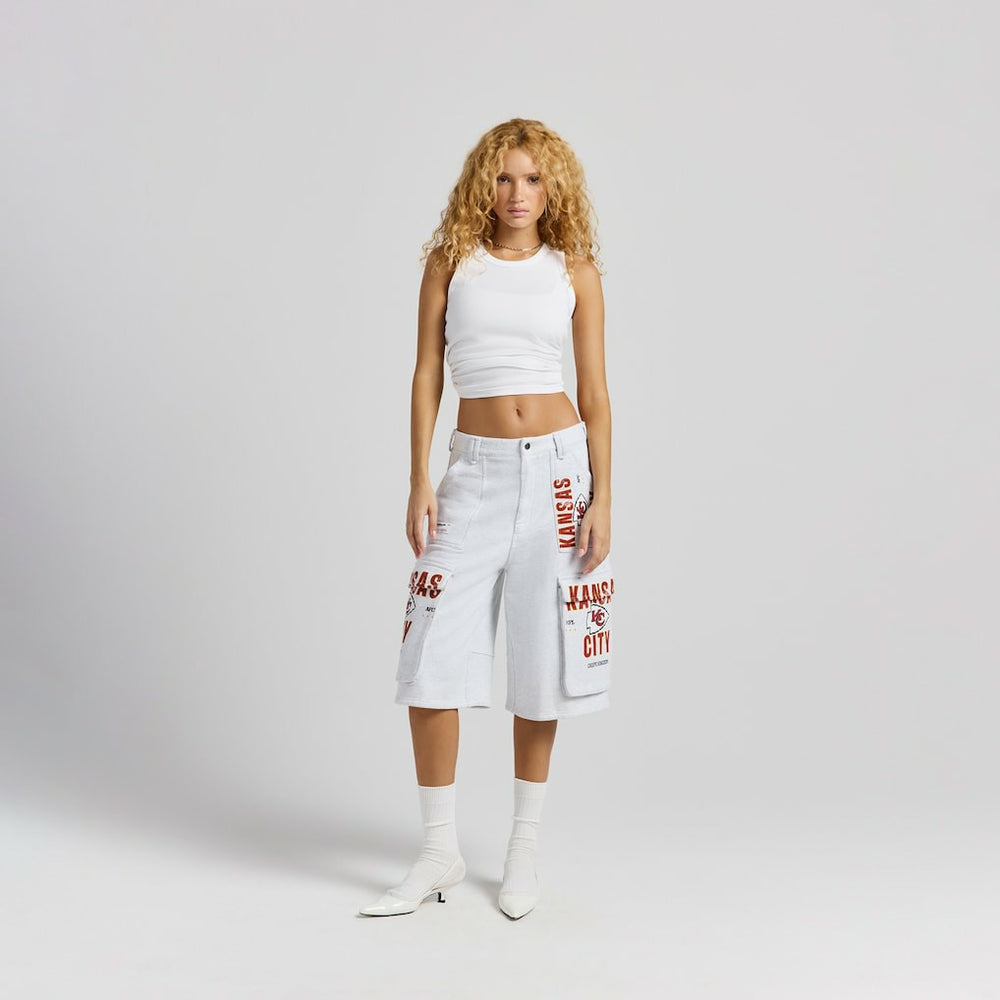 Kansas City Chiefs Off Season x NFL Women's Fleece Cargo Shorts - Heather Gray - NFL