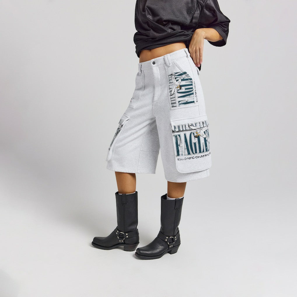 Philadelphia Eagles Off Season x NFL Women's Fleece Cargo Shorts - Heather Gray - NFL