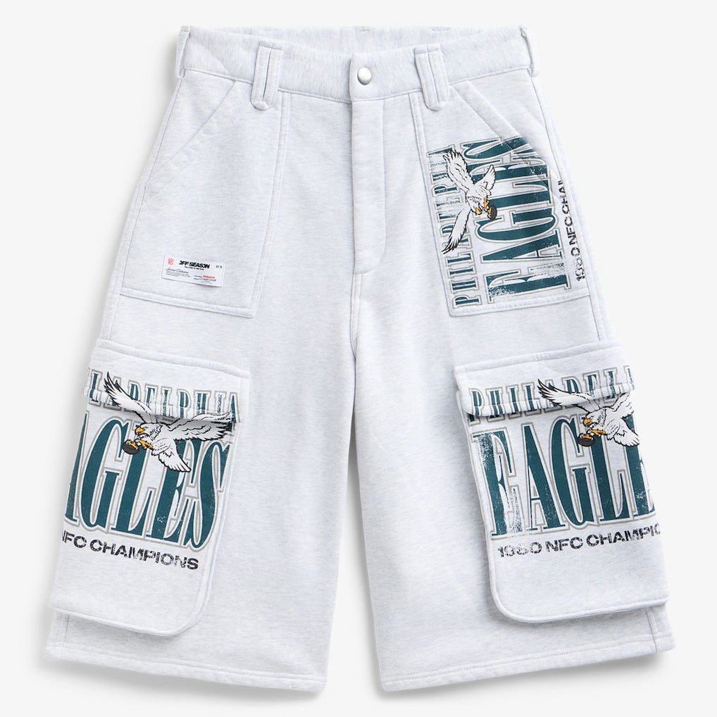 Philadelphia Eagles Off Season x NFL Women's Fleece Cargo Shorts - Heather Gray - NFL