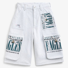 Philadelphia Eagles Off Season x NFL Women's Fleece Cargo Shorts - Heather Gray - NFL