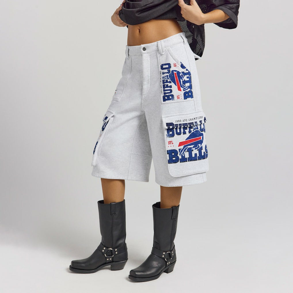 Buffalo Bills Off Season x NFL Women's Fleece Cargo Shorts - Heather Gray - NFL