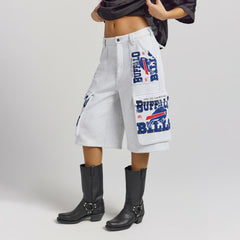 Buffalo Bills Off Season x NFL Women's Fleece Cargo Shorts - Heather Gray - NFL