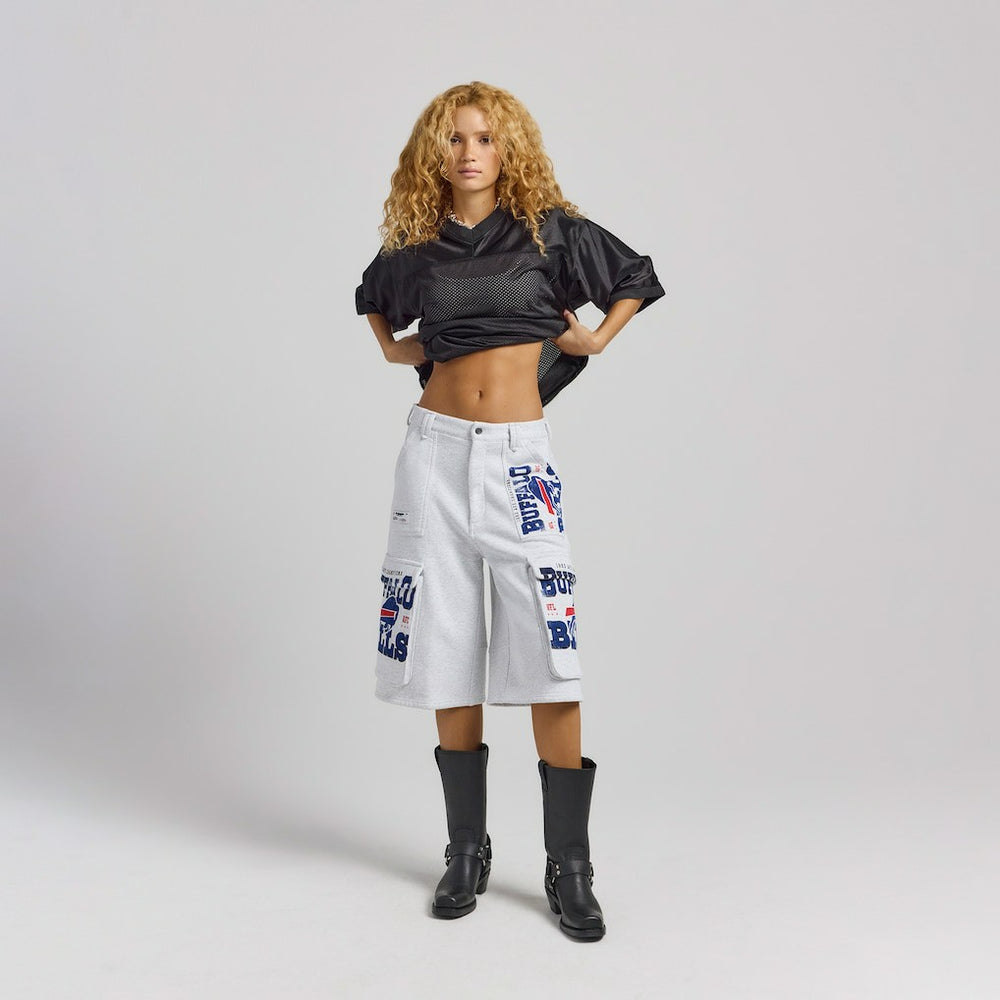 Buffalo Bills Off Season x NFL Women's Fleece Cargo Shorts - Heather Gray - NFL