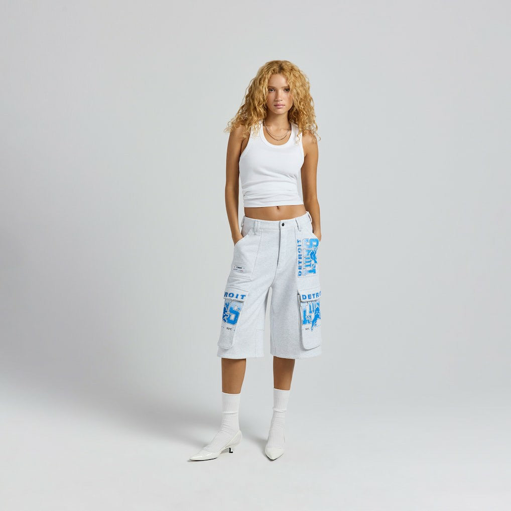 Detroit Lions Off Season x NFL Women's Fleece Cargo Shorts - Heather Gray - NFL