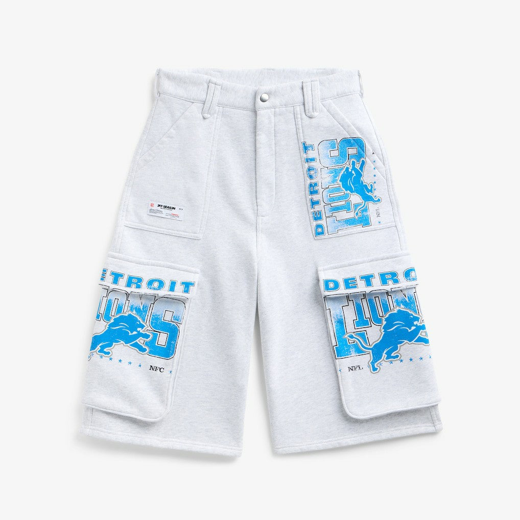 Detroit Lions Off Season x NFL Women's Fleece Cargo Shorts - Heather Gray - NFL