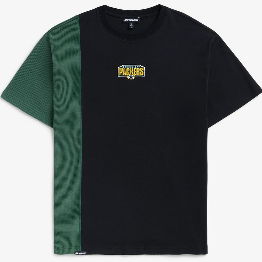 Green Bay Packers Off Season x NFL Unisex Spliced T-Shirt - Black - NFL