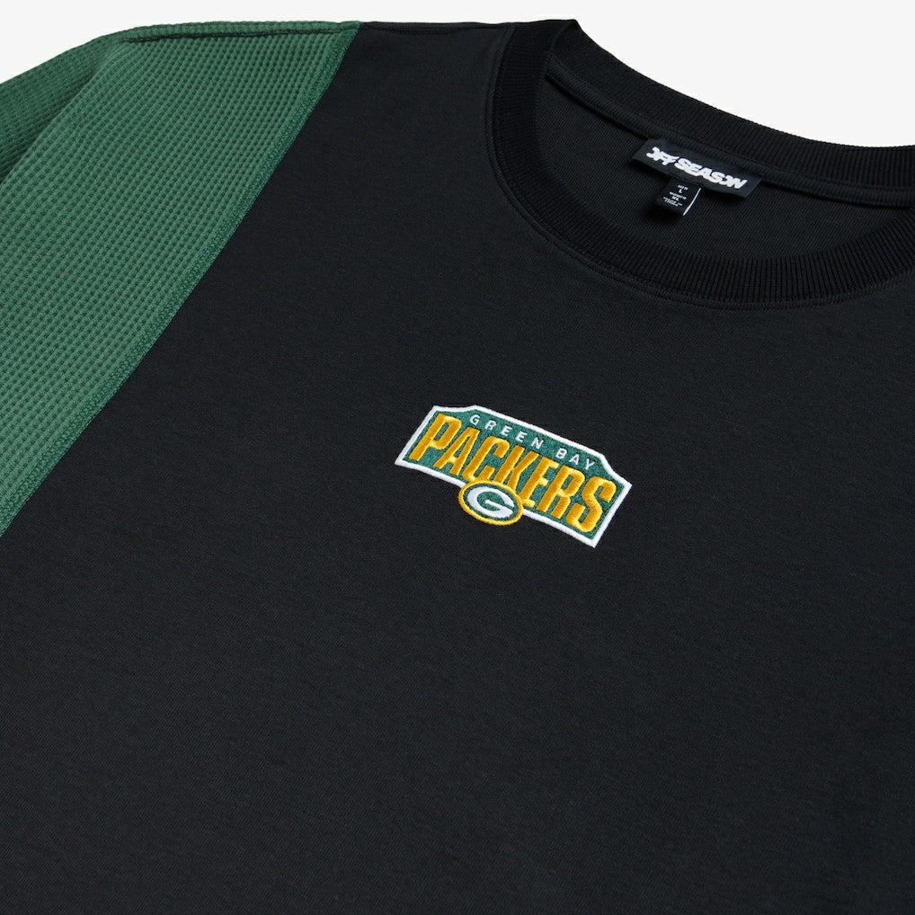 Green Bay Packers Off Season x NFL Unisex Spliced T-Shirt - Black - NFL