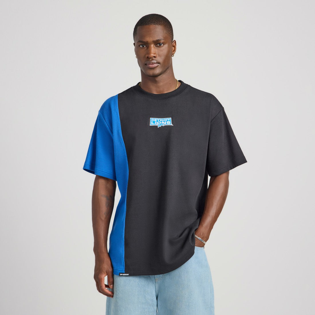 Detroit Lions Off Season x NFL Unisex Spliced T-Shirt - Black - NFL