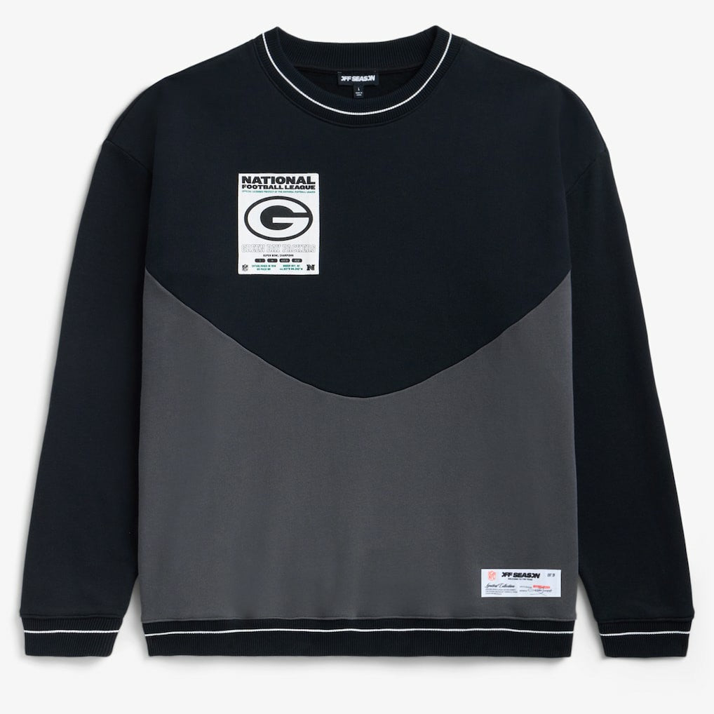 Green Bay Packers Off Season x NFL Unisex Fleece Sweatshirt - Black - NFL