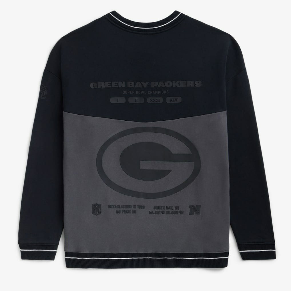 Green Bay Packers Off Season x NFL Unisex Fleece Sweatshirt - Black - NFL