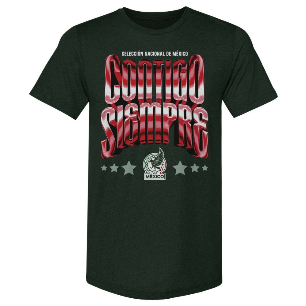 Mexico National Team 500 Level Contigo Siempre Vintage Premium Tri-Blend T-Shirt Forest Green