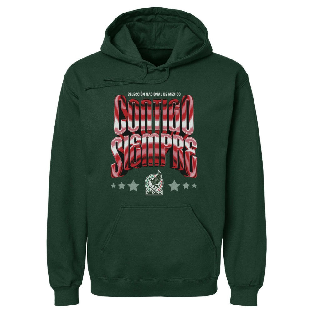 Mexico National Team 500 Level Contigo Siempre Vintage Pullover Hoodie Forest Green